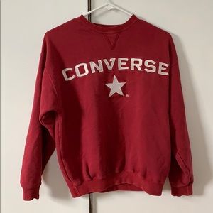 red Converse crewneck sweatshirt